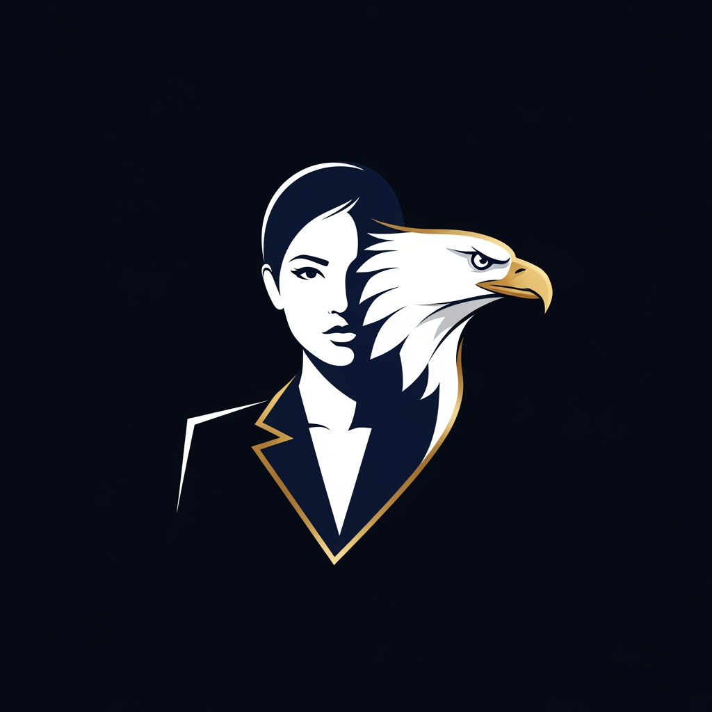 AI Design for Here is a highly detailed image generation prompt designed to create a striking, modern logo.
To give it a premium and professional edge, I’ve set it in a sleek geometric style (think modern tech or corporate branding), combining the eagle and the professional woman into a unified, powerful emblem.
The Logo Prompt
Prompt:
A minimalist corporate logo design featuring the crisp, stylized profiles of a professional woman and a majestic eagle, seamlessly integrated together. The woman is on the left, looking forward with confidence, wearing a sleek, sharp-collared professional blazer. Overlapping or merging with her silhouette on the right is a sharp, geometric eagle in mid-profile, symbolizing vision and leadership.
Designed using clean vector lines and elegant geometric shapes. Color palette: Deep midnight blue, stark white, and accents of metallic gold. Isolated on a solid, clean black background. Modern, corporate, powerful, high-end branding style, flat design.
Why this works best for a logo:
The Integration: Instead of just putting an eagle next to a person (which can look cluttered), merging their silhouettes creates a cohesive, memorable mark.
The Geometric Style: Logos need to be scalable. Clean vector lines ensure it looks just as sharp on a business card as it does on a massive billboard.
The Color Palette: Midnight blue and gold strike the perfect balance between corporate professionalism and high-end prestige.
💡 Tip: If you prefer a brighter look, you can easily change "solid, clean black background" to "solid, clean white background" when you plug this into your image generator!