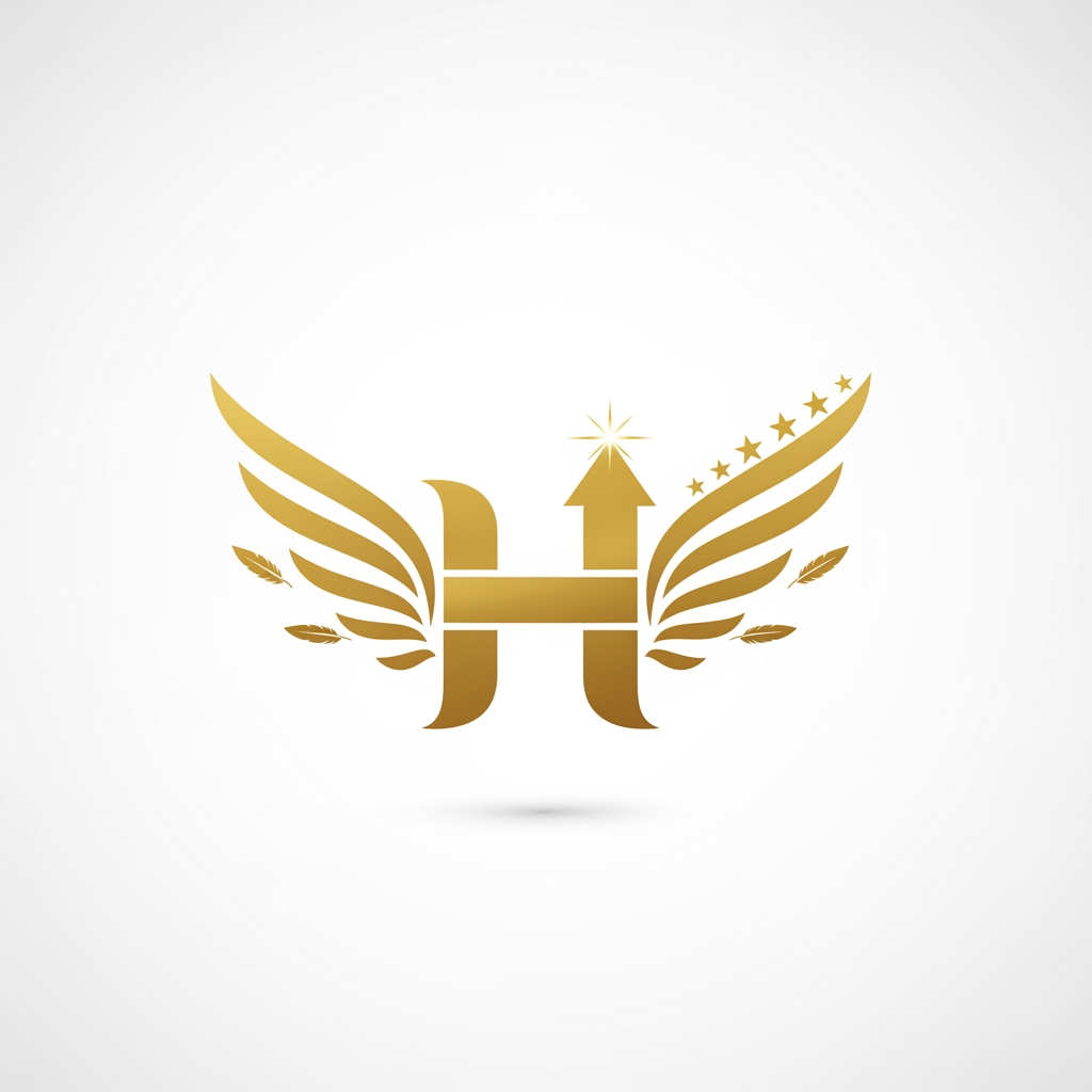 AI Design for HIGHFLYERS
A bold H formed by a pair of elegant wings.
A gold bar in the center that also looks like an upward arrow.
Five subtle feathers or five stars representing your united team.
A small gold sparkle above the arrow, symbolizing success.
It tells your entire story without needing words:
Highflyers → growth and ambition.
Gold → your business.
Five elements → teamwork.
Upward arrow → installments growing into wealth.
Premium colors → trust and professionalism.
This kind of logo would look strong on everything from business cards to office signage and uniforms while clearly reflecting your team's identity and purpose.