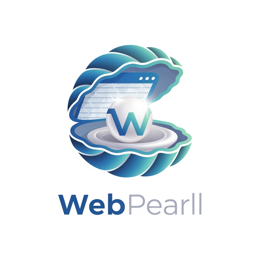 AI Design for generate a logo for my website webpearll our buiseness is website designing