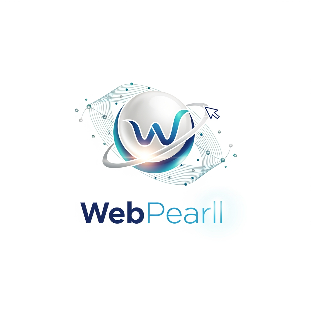 AI Design for generate a logo for my website webpearll our buiseness is website designing