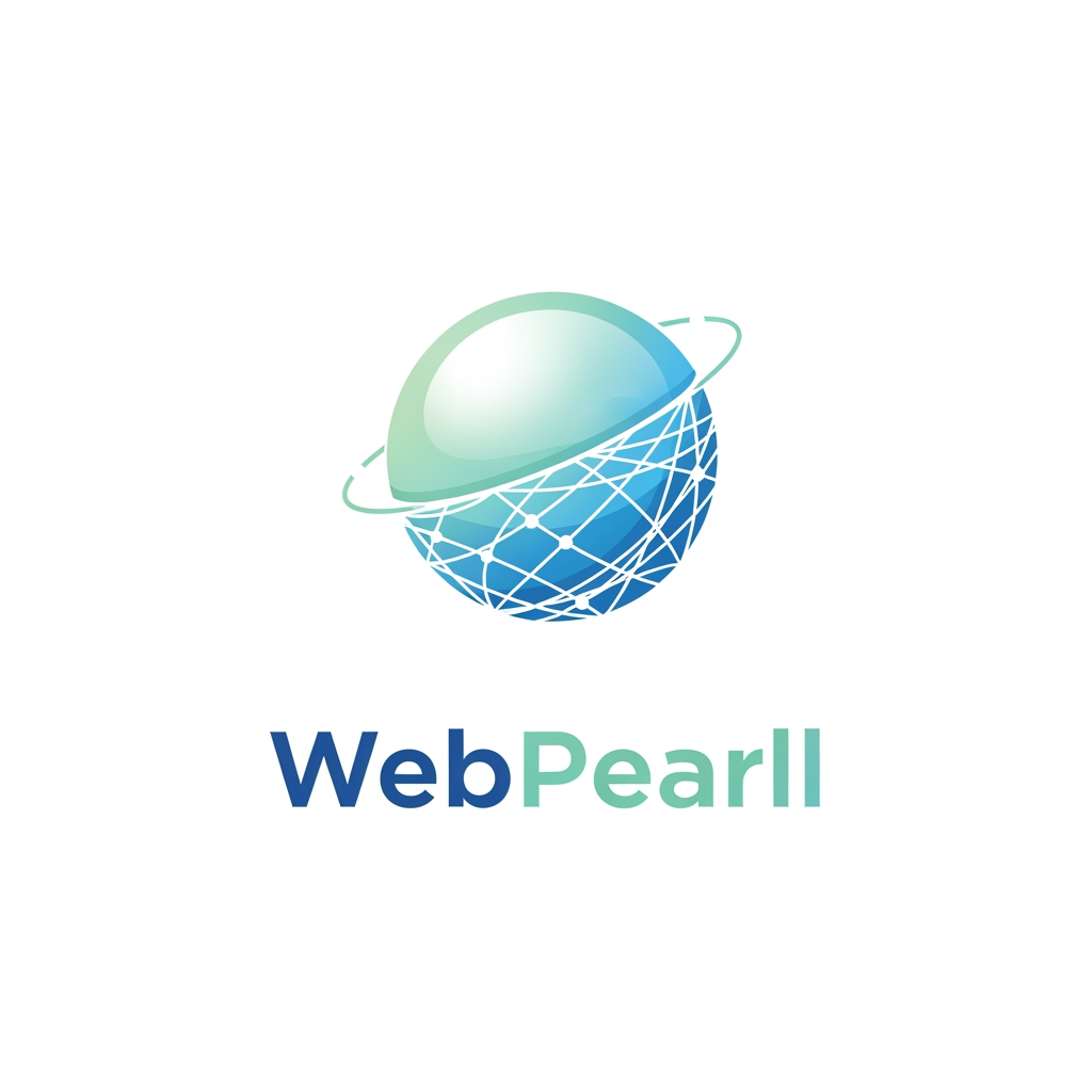 AI Design for generate a logo for my website webpearll our buiseness is website designing