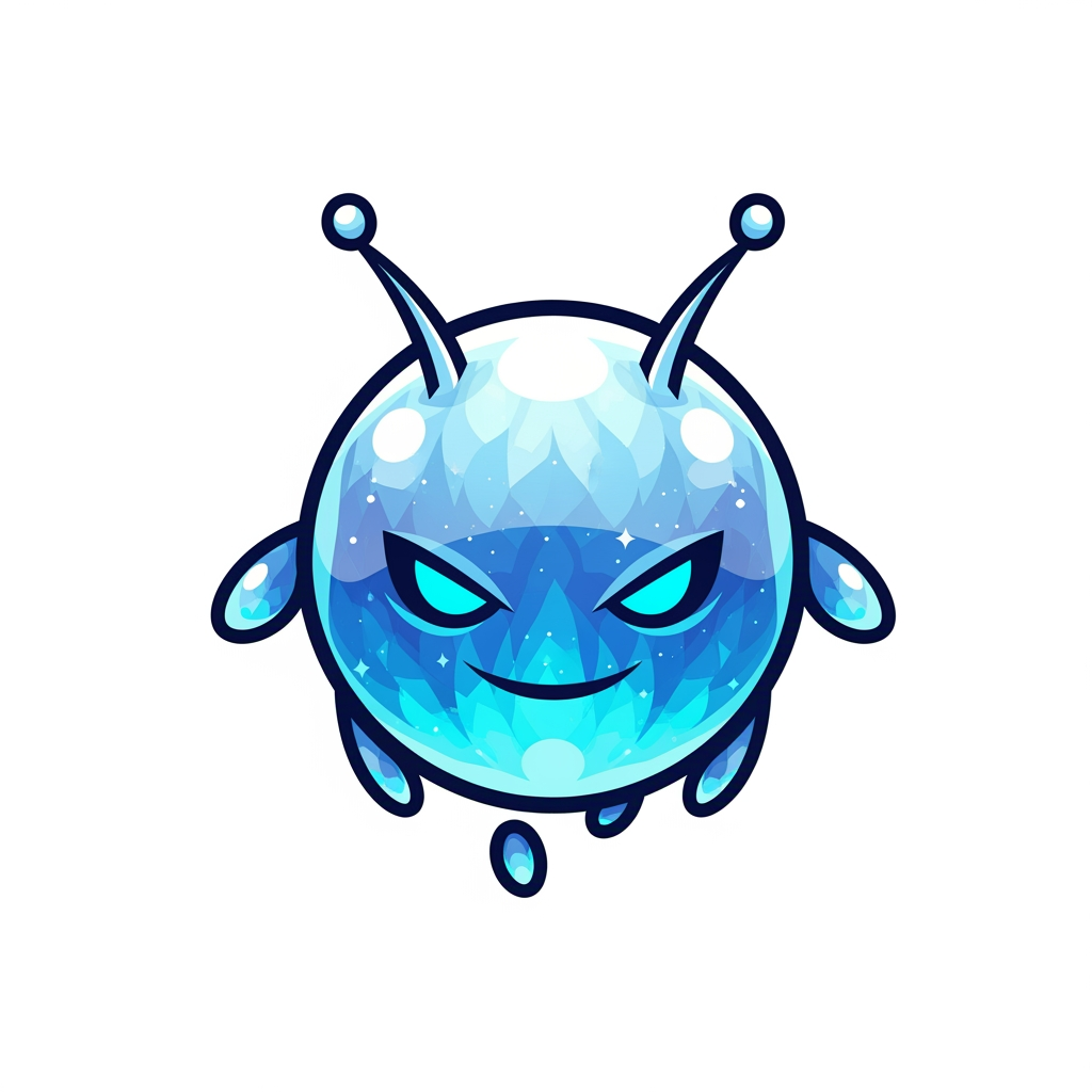 AI Design for Create a world-class mascot logo representing a celestial spirit from another dimension.
Perfectly spherical body.
Tiny floating limbs.
Small antennae.
The mascot radiates infinite magical energy.
Sharp glowing cyan eyes.
Confident mysterious smile.
Its body emits soft cosmic light with crystal gradients and divine blue energy.
Use luminous ice blue, cyan, azure, turquoise, and white.
Luxury glossy finish.
Smooth gradients.
Clean silhouette.
Minimal geometry.
Premium icon design.
Soft 3D.
Modern branding.
Legendary companion.
Iconic esports mascot.