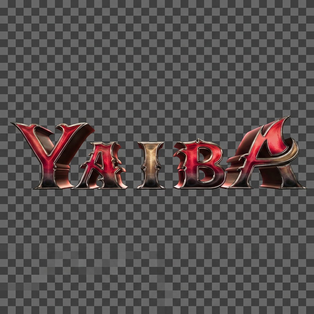 AI Design for make me a logo like this just with no background higher quality and ofc keep the text Yaiba