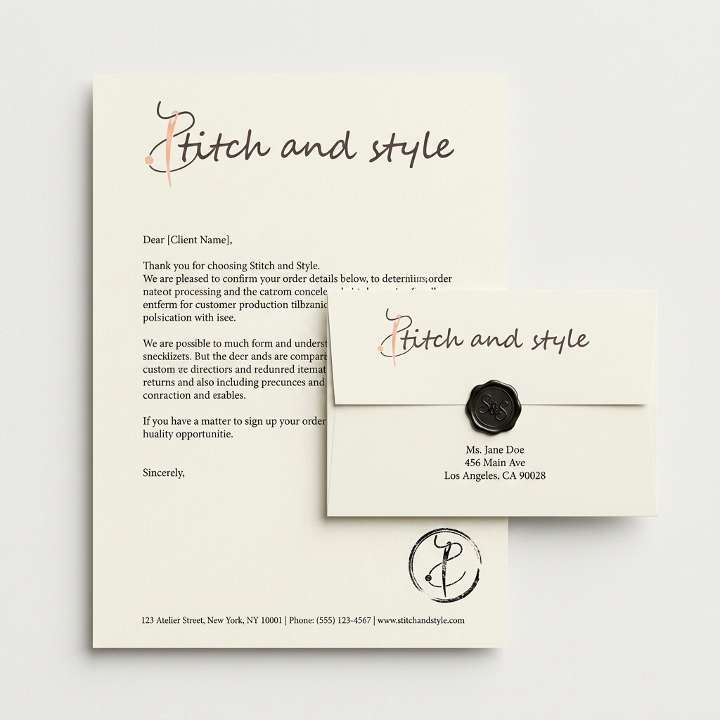 AI Design for Logo stamp laterhead and envelope