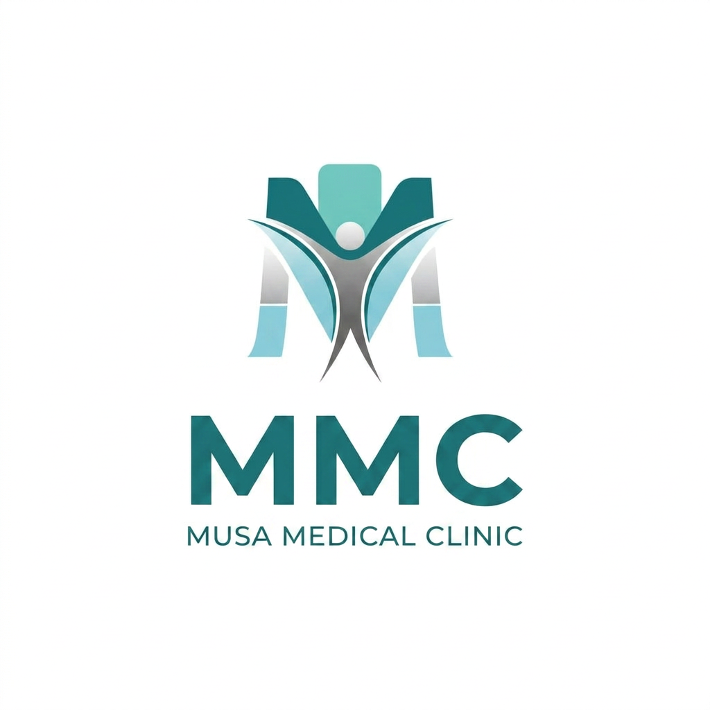 AI Design for Create this type of logo brand Name "MMC" Musa Medical Clinic