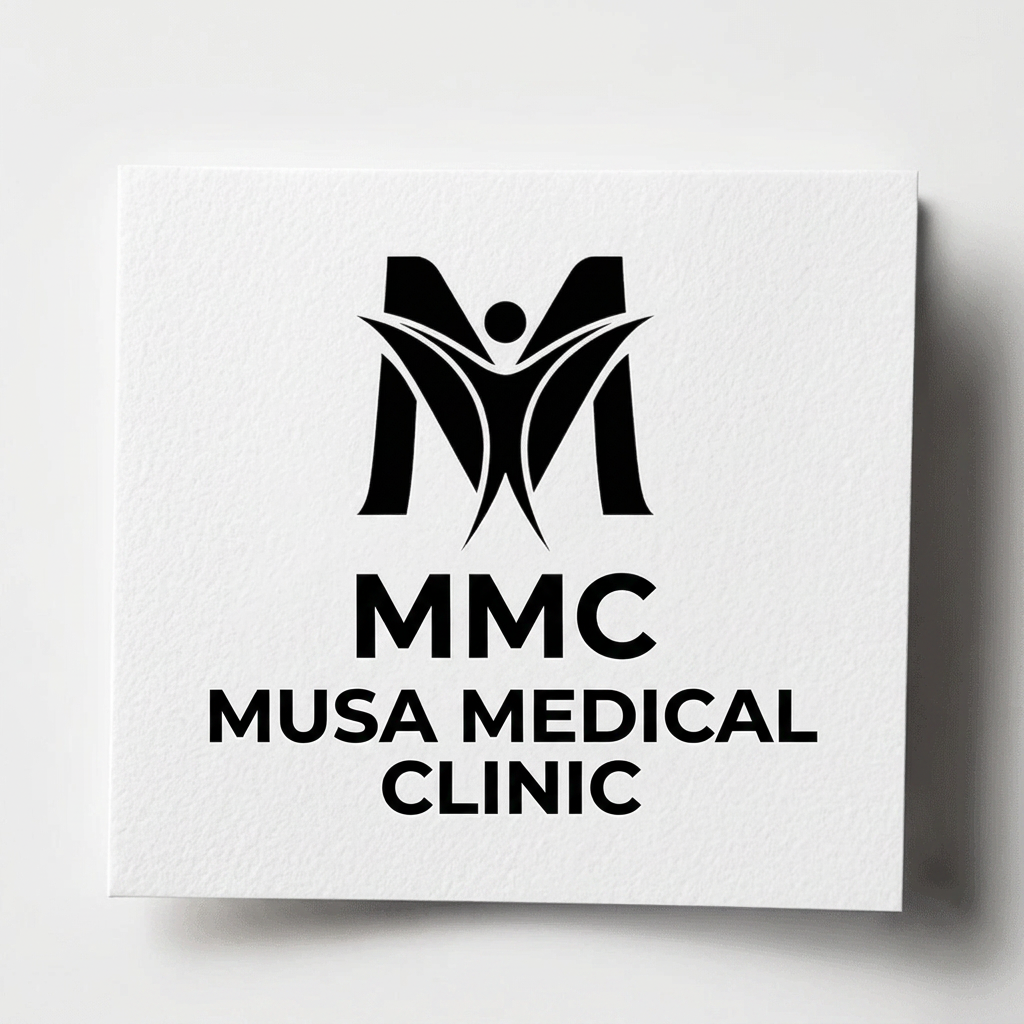 AI Design for Create this type of logo brand Name "MMC" Musa Medical Clinic
