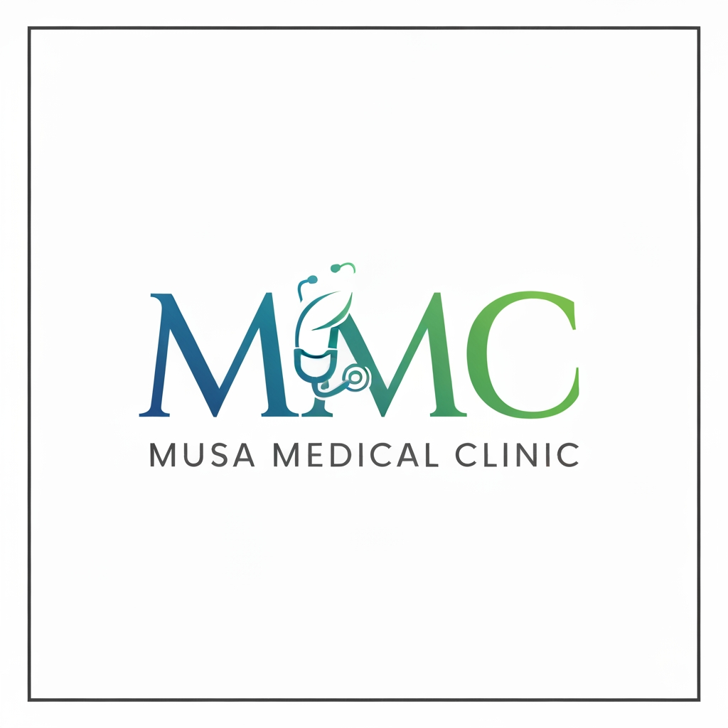 AI Design for Creat a logo "MMC" Musa Medical Clinic is logo is k medical Not a halbal logo