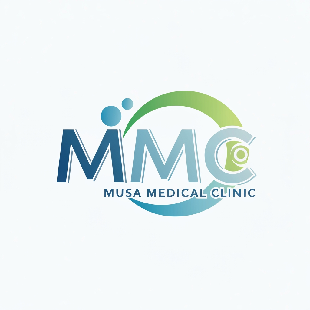 AI Design for Creat a logo "MMC" Musa Medical Clinic