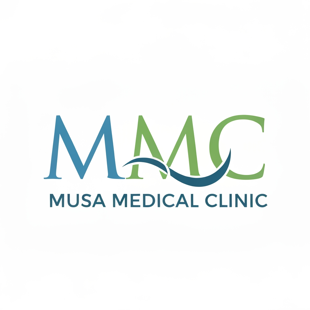 AI Design for Creat a logo "MMC" Musa Medical Clinic is logo is k medical Not a halbal logo