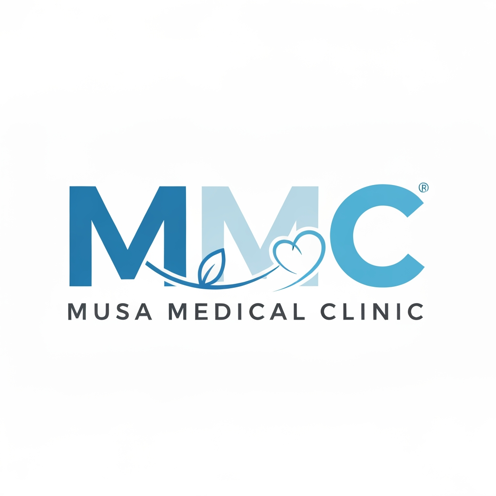 AI Design for Creat a logo "MMC" Musa Medical Clinic