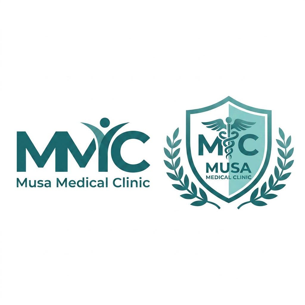 AI Design for Create this type of logo brand Name "MMC" Musa Medical Clinic