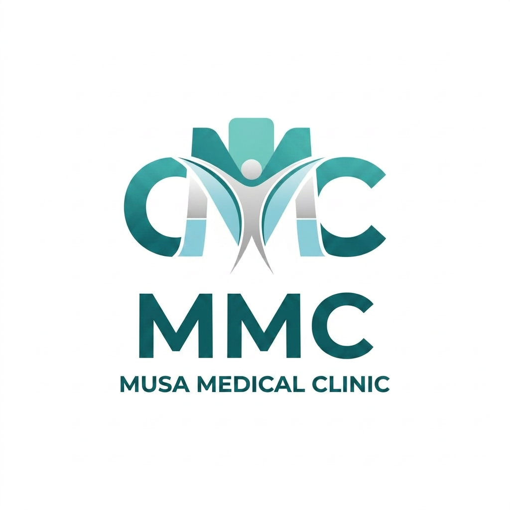 AI Design for Create this type of logo brand Name "MMC" Musa Medical Clinic