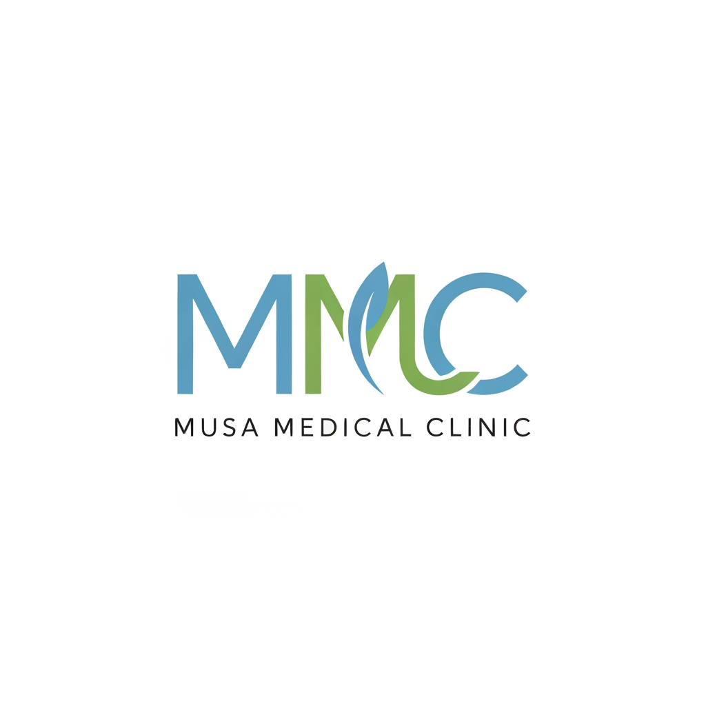 AI Design for Creat a logo "MMC" Musa Medical Clinic