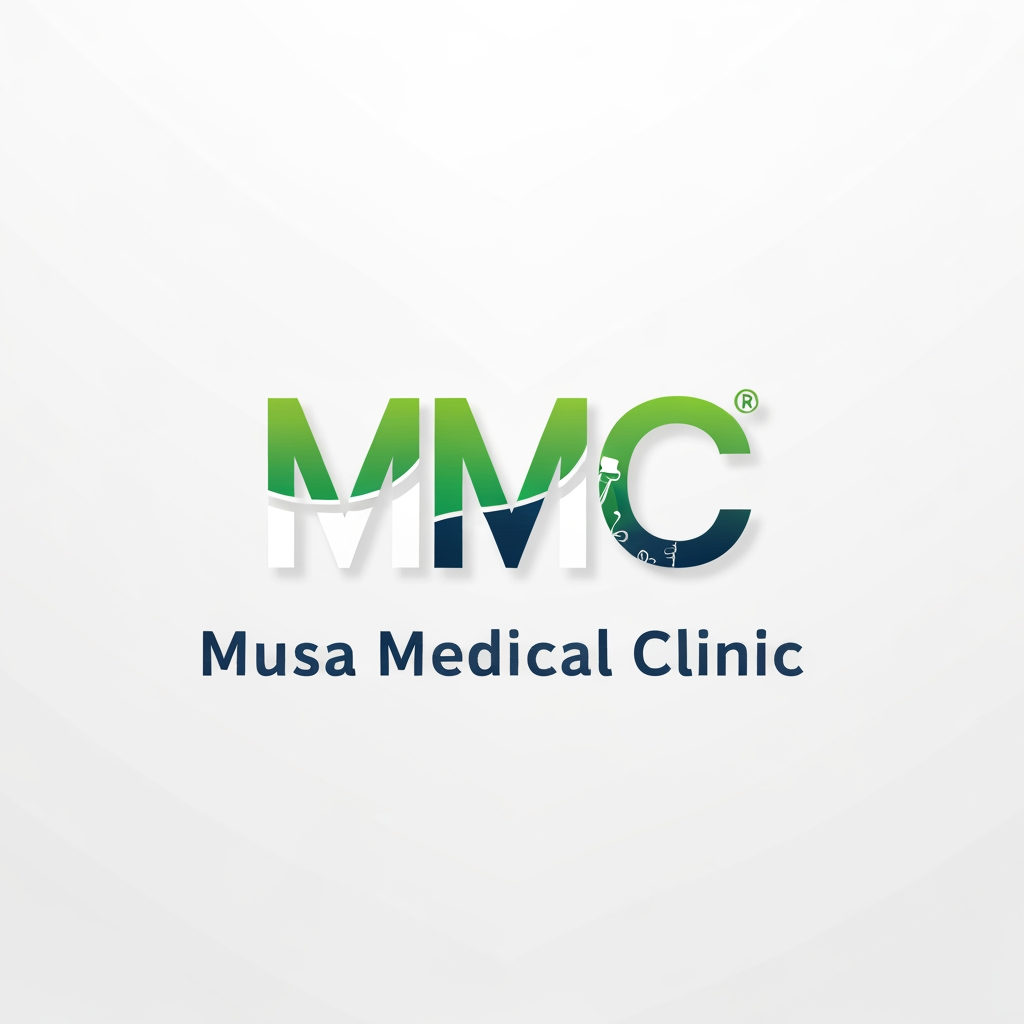 AI Design for Creat a logo "MMC" Musa Medical Clinic