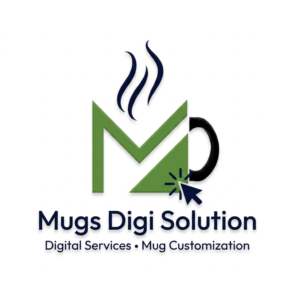 AI Design for genrate a logo for mugs digi solution take refrence from old logo and it will be same color as used make it better