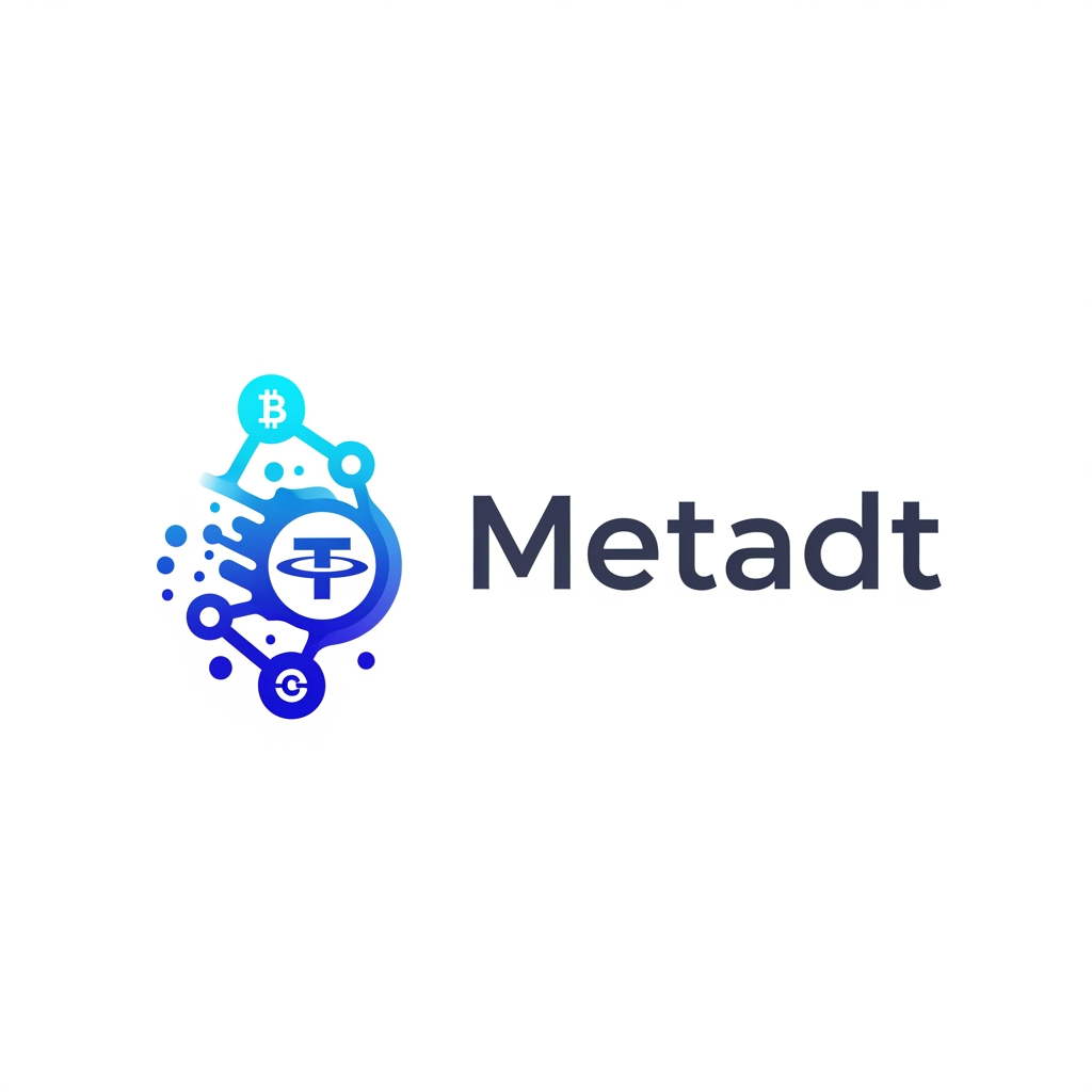 AI Design for ek logo design karo
jiska name Metadt rahega
text right side rahega
icon left side rahega
icon crypto , blockchain,tether se releted rahega
icon color "#00b8db , #155dfc" se releted kar dena
logo png me rahega full hd me