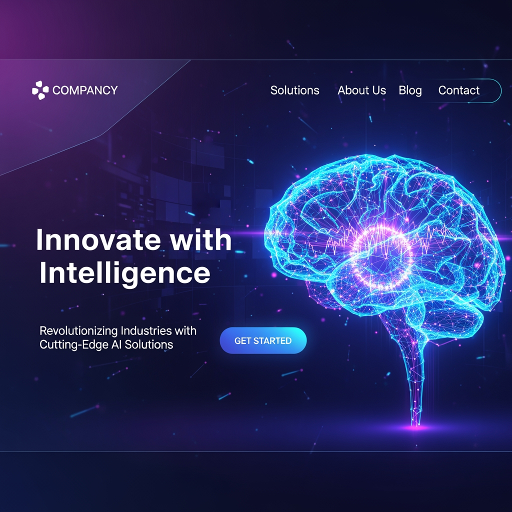 AI Design for create a landing page futuristic ai