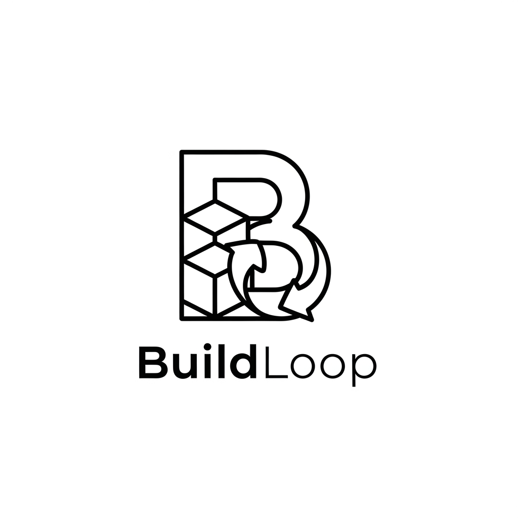 AI Design for Create a luxury minimalist logo for "BuildLoop" using clever negative space.
Combine the letter B with an abstract construction block and a circular loop into one clean geometric symbol.
The logo should subtly communicate:
• Construction
• Marketplace
• Material Exchange
• Sustainability
• Circular Economy
• Trust
Use balanced proportions, clean lines, and Swiss grid alignment.
Premium tech startup branding.
Flat vector.
Simple.
Timeless.
No shadows.
No realistic objects.
No construction tools.