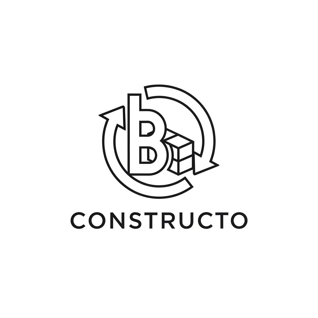 AI Design for Create a luxury minimalist logo for "constructo" using clever negative space.
Combine the letter B with an abstract construction block and a circular loop into one clean geometric symbol.
The logo should subtly communicate:
• Construction
• Marketplace
• Material Exchange
• Sustainability
• Circular Economy
• Trust
Use balanced proportions, clean lines, and Swiss grid alignment.
Premium tech startup branding.
Flat vector.
Simple.
Timeless.
No shadows.
No realistic objects.
No construction tools.