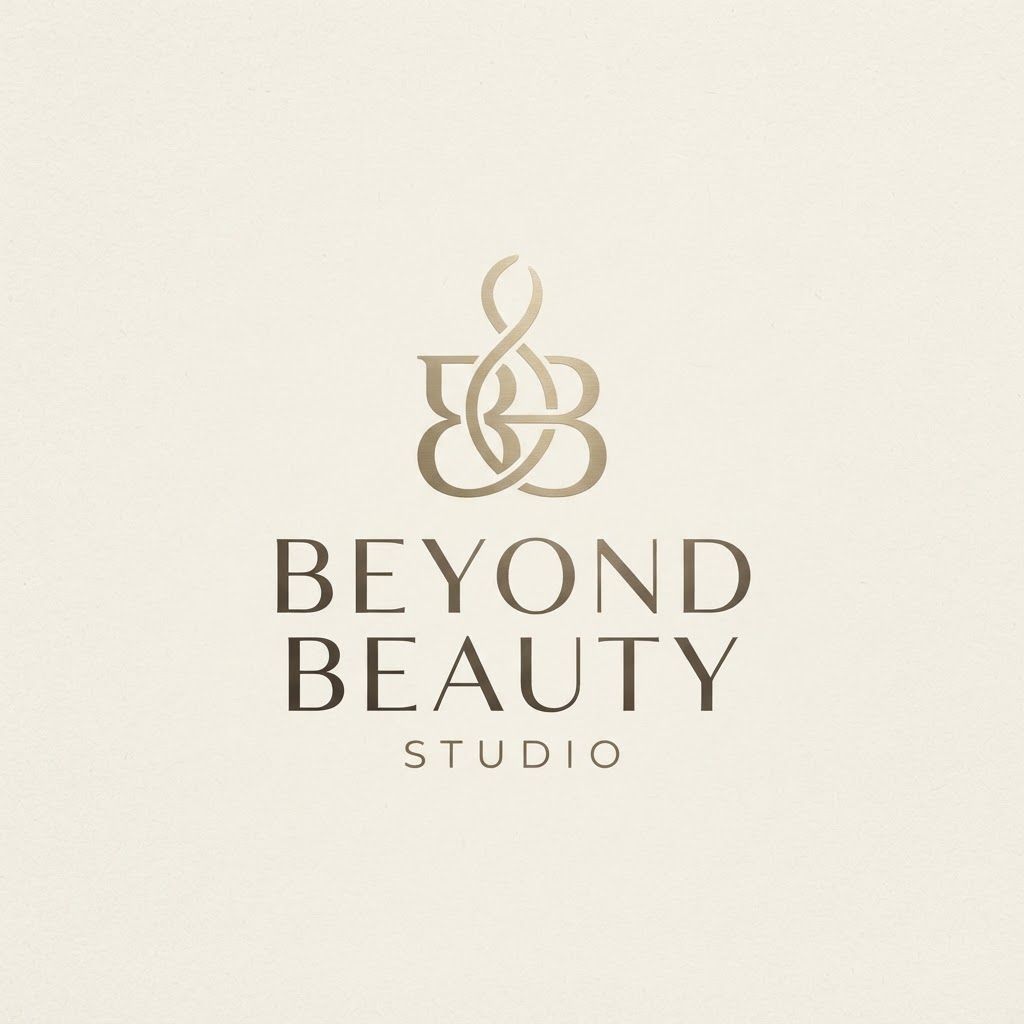 AI Design for Design a premium symbolic logo for a luxury beauty salon named “Beyond Beauty Studio”. i give you refrances image here Create a sophisticated combination mark consisting of a unique elegant symbol + the brand name. The symbol should feel original, memorable, feminine, refined, and timeless, subtly representing beauty, transformation, confidence, elegance, and going “beyond” ordinary beauty. Avoid obvious generic beauty icons such as scissors, lipstick, makeup brushes, eyelashes, faces, crowns, or flowers.
Create a minimal, high-end emblem using graceful flowing lines, refined curves, subtle symmetry, and clever negative space. The symbol should have a distinctive luxury-brand feel, similar to an upscale fashion, skincare, or beauty house. It should be simple enough to work as a salon sign, Instagram profile picture, business card, packaging, and stamp.
Typography: elegant high-fashion serif typography for “Beyond Beauty”, with “STUDIO” smaller and subtly spaced underneath or integrated into the wordmark. Sophisticated editorial typography, thin-to-medium weight, excellent letter spacing, balanced proportions. The typography must feel luxurious rather than overly decorative.
Color palette: warm ivory / creamy beige background, soft champagne-gold or muted metallic gold logo and typography. Elegant warm neutral tones. No bright yellow gold. The gold should feel subtle, expensive, refined, and premium.
Composition: centered, clean, spacious, balanced symbol above or beside the wordmark. Strong visual hierarchy. Minimal luxury aesthetic, premium beauty branding, quiet luxury, timeless sophistication, feminine but not childish.
Background: solid warm ivory-beige, subtle natural paper-like luxury texture if appropriate, but keep the logo highly clean and readable.
Logo presentation: professional vector-style branding, crisp clean edges, flat logo design, sophisticated monogram/emblem, no unnecessary decorative elements, no mockup, no salon interior, no products, no people, no shadows, no 3D effects.
The final identity should look like an established luxury beauty studio brand—not a template or generic salon logo.
Symbol direction I'd particularly recommend
For “Beyond”, a clever abstract symbol could combine:
B + B + flowing transformation shape → creating a monogram that doesn't immediately look like letters.
Think of something like an abstract interlocking form / continuous line / elegant organic loop, where the negative space subtly reveals BB. That would give you a recognizable standalone icon for Instagram, signage, packaging, etc.