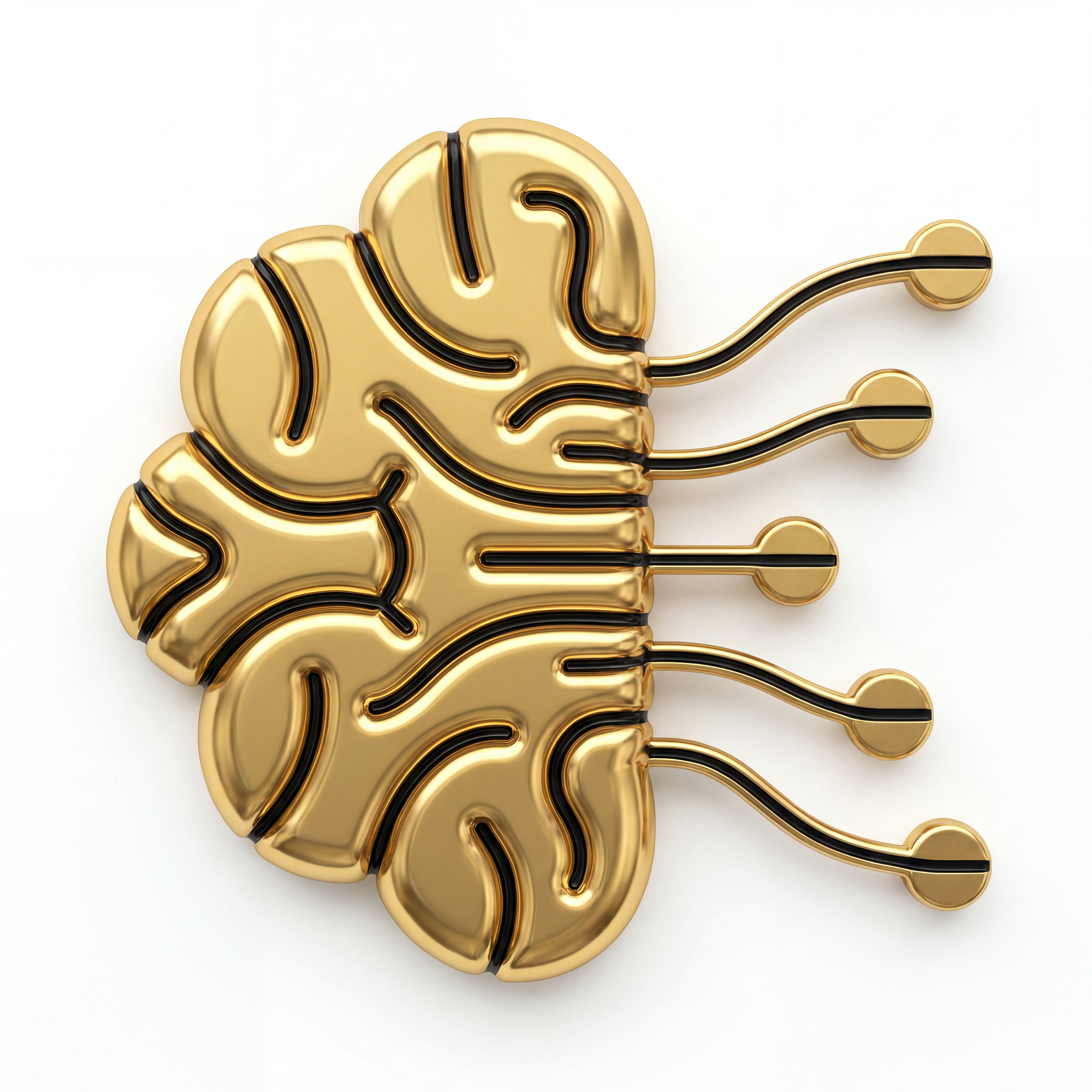 AI Design for refine this oic high res but there must be a thin black lline in between the gollden logo kind of like a gold strip black strip gold strip kinda thingamajig
its a brain with neurons protruding outside so be as accurate as you can