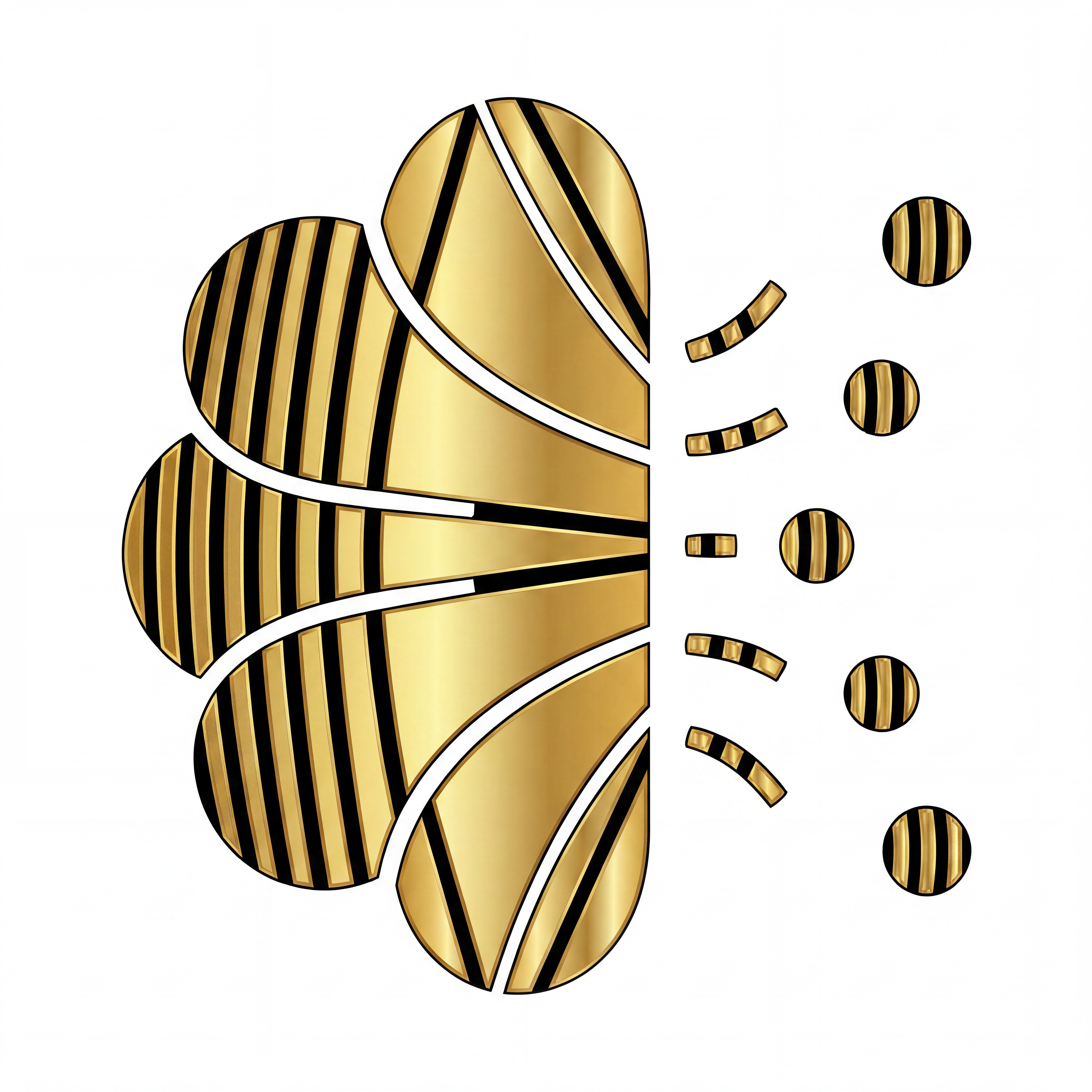 AI Design for refine this oic high res but there must be a thin black lline in between the gollden logo kind of like a gold strip black strip gold strip kinda thingamajig
\