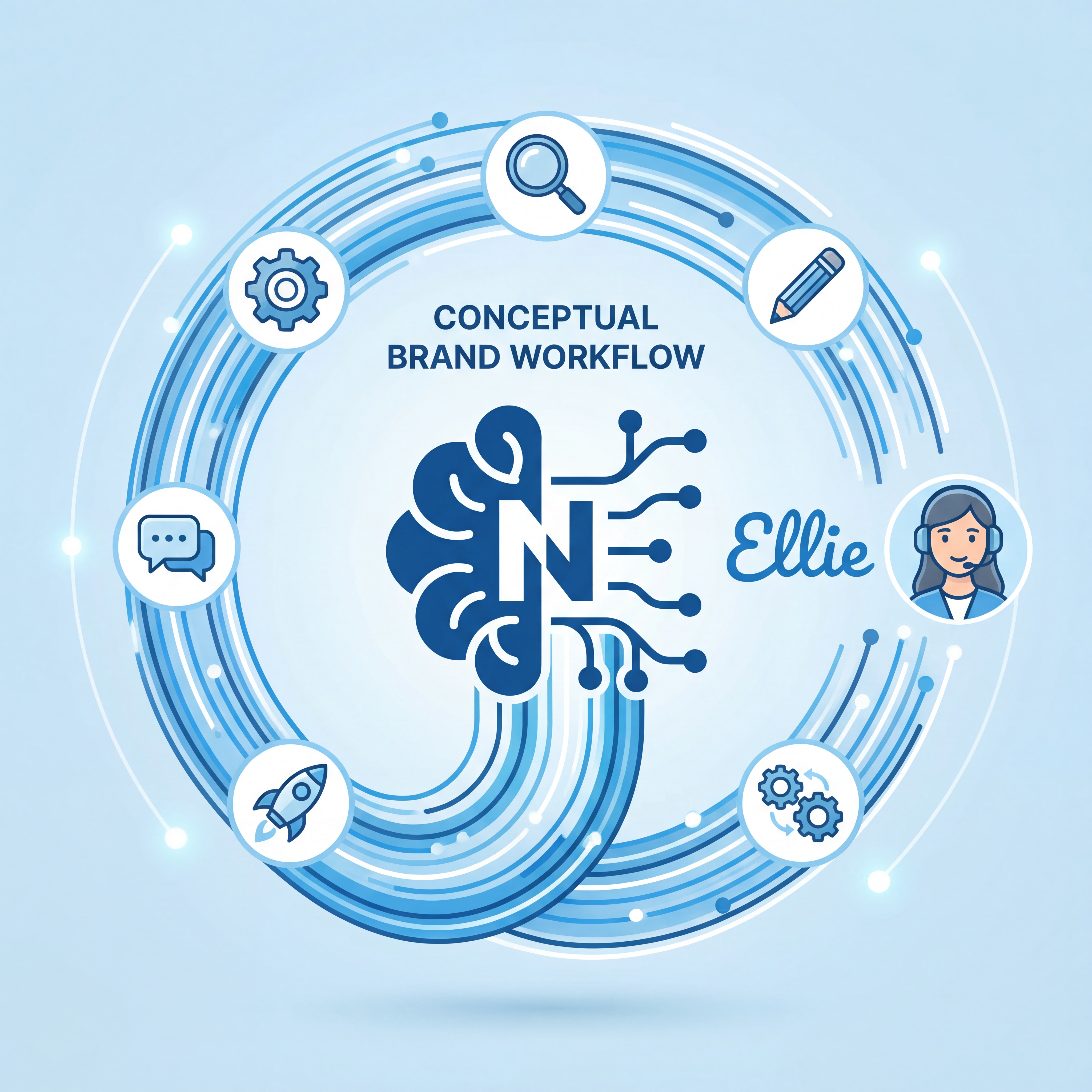 AI Design for I'm Ellie, and I'd love to help you build these prompts! Just a heads-up: I don't see a saved product or asset reference for your workflow loop yet. We can keep building this conceptually, or you can add your brand kit or assets first so the visuals really hit the mark.