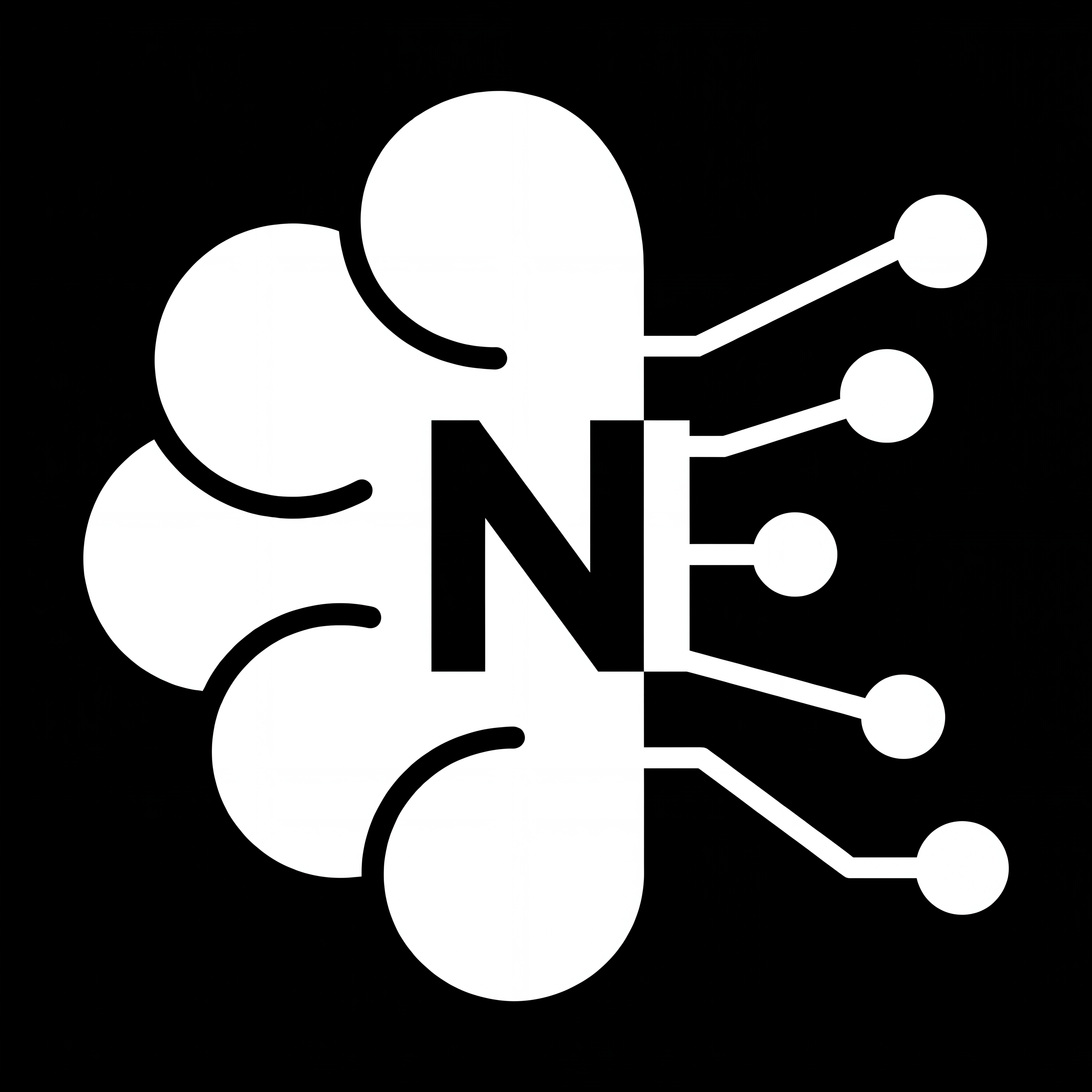 AI Design for fine it out high res abd a soild white logo on a black bg as a logo cenrified
also make it seem like neurons branching out from a brain also add an n in the centre half black and half white contrasting the background