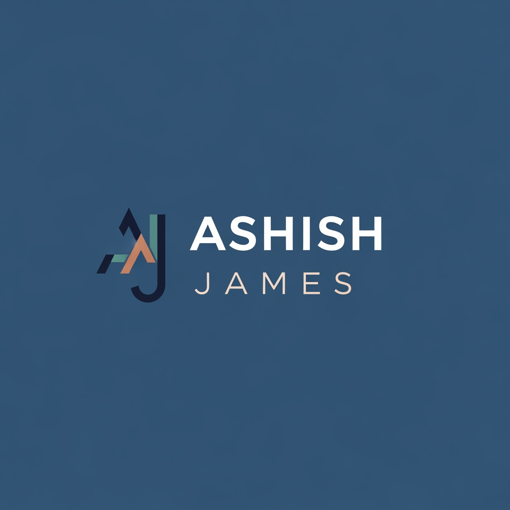 AI Design for i want a logo with mt name ashish james create for brand