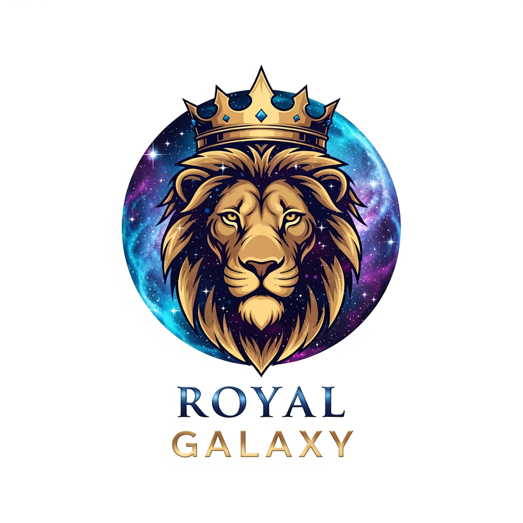 AI Design for My Company name Royal Galaxy made logo of thi