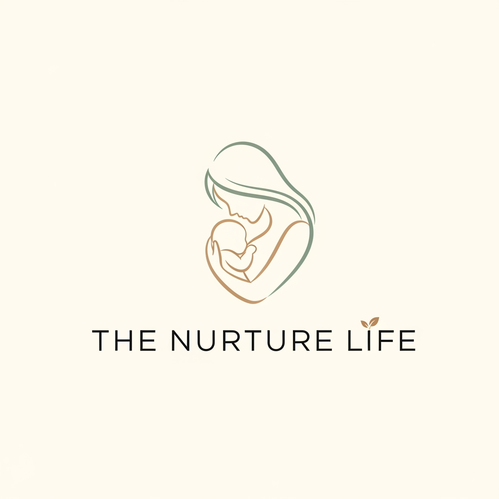 AI Design for create me a high and professional logo for my baby clothing and care brand named THE NURTURE LIFE needs to be look premium and also add baby and mother graphic in logo