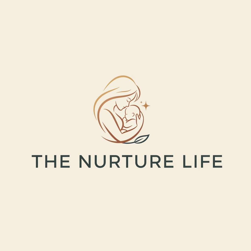 AI Design for create me a high and professional logo for my baby clothing and care brand named THE NURTURE LIFE needs to be look premium and also add baby and mother graphic in logo