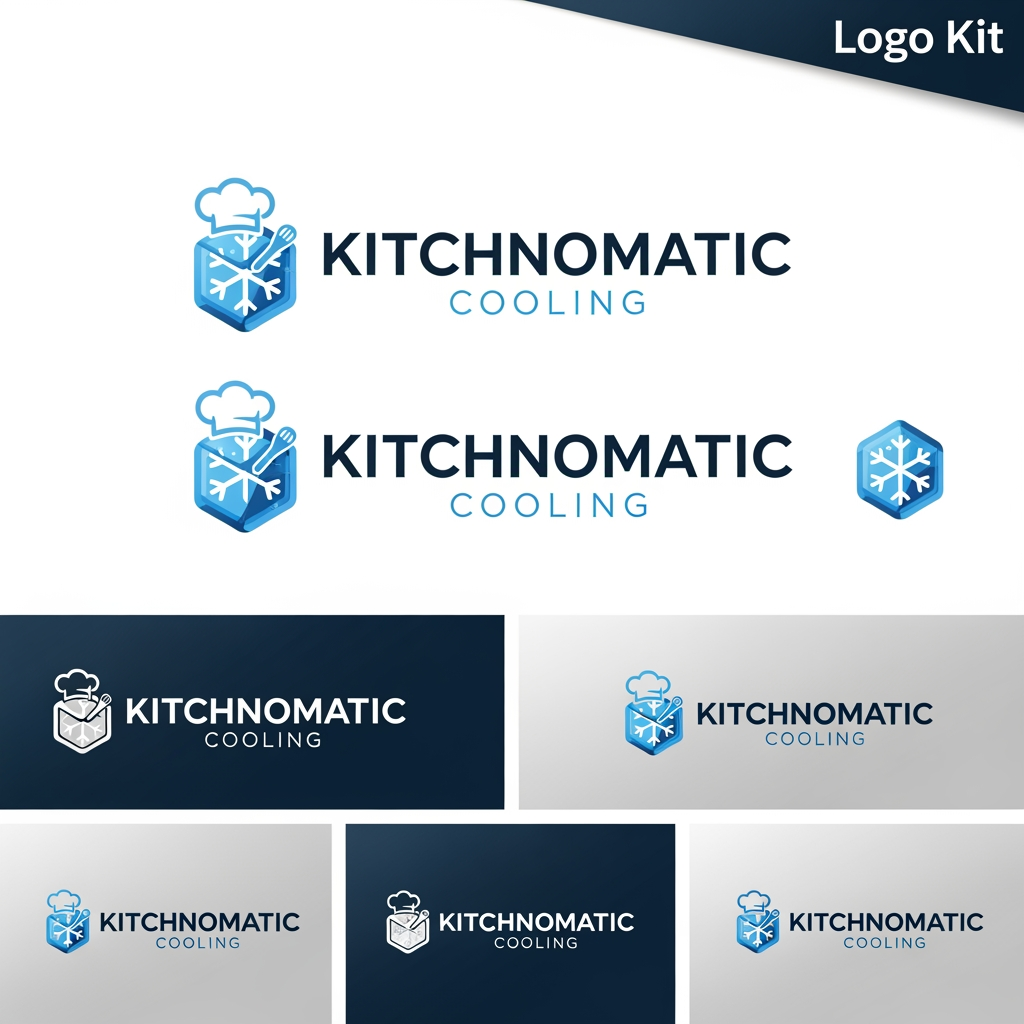 AI Design for create a logo kitchnomatic cooling generte
