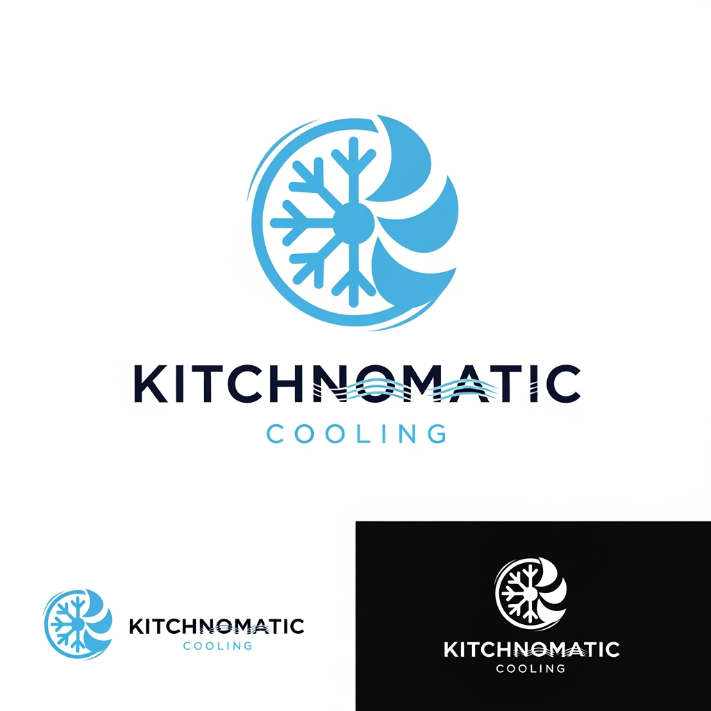 AI Design for create a logo kitchnomatic cooling generte