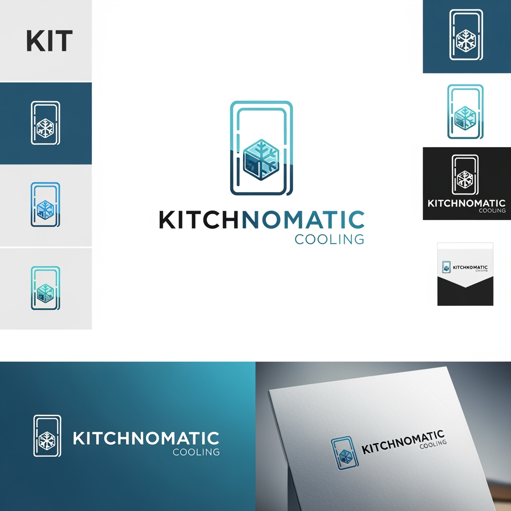 AI Design for create a logo kitchnomatic cooling generte