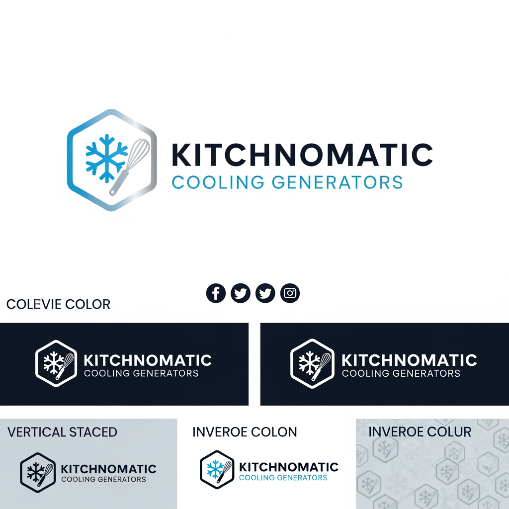AI Design for create a logo kitchnomatic cooling generte