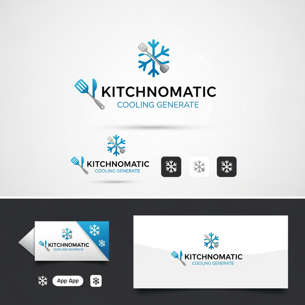 AI Design for create a logo kitchnomatic cooling generte