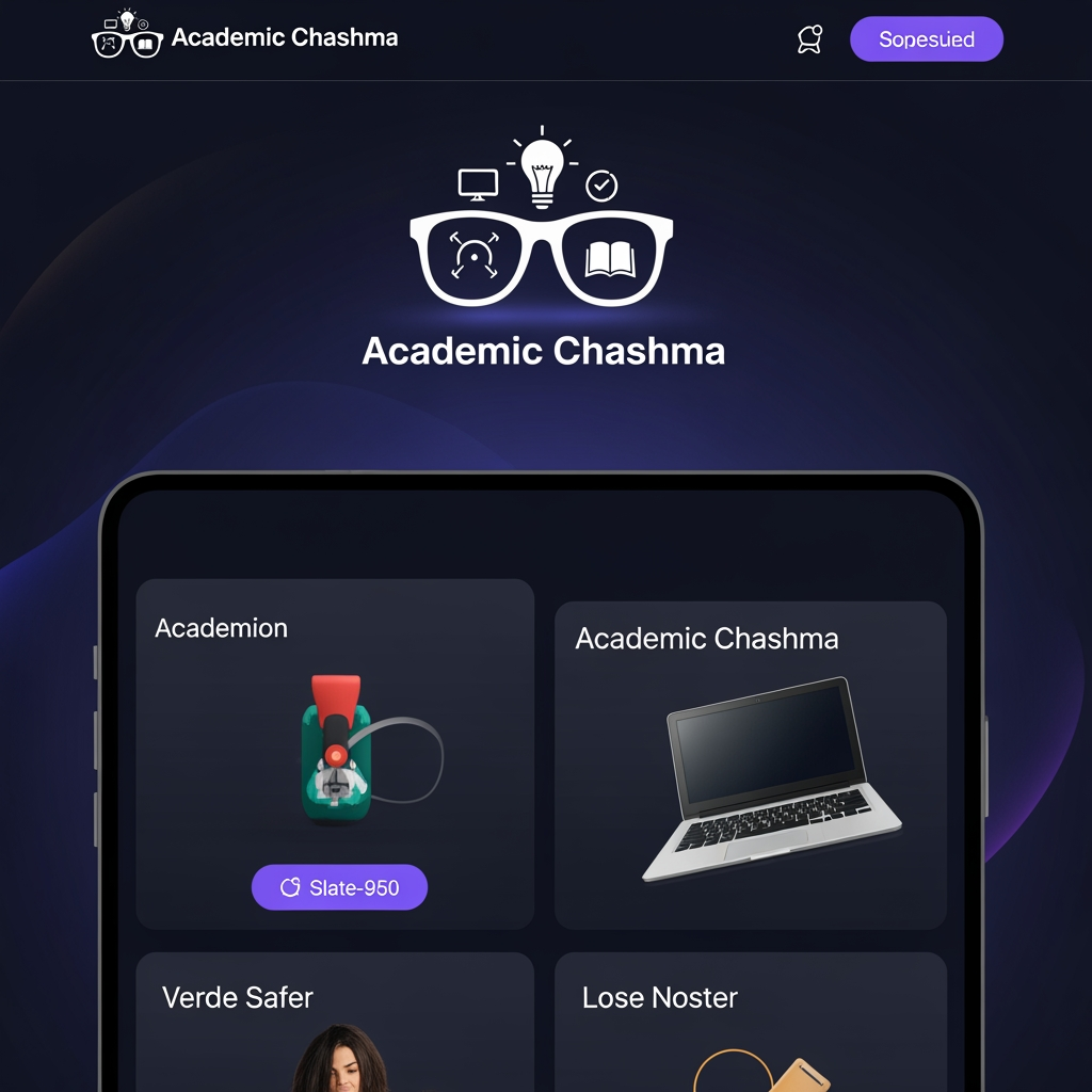 AI Design for 🎨 Visual Identity & Aesthetic Pairings
The "Vibrant Lens Glow" Theme: Set against a deep, eye-safe slate canvas (slate-950), the application features responsive top-ambient gradients that dynamically shift as you wear different glasses.
Academic Chashma Logo: Used the generate_image tool to create a sleek, modern vector logo of geeky glasses reflecting bright lightbulbs and study icons (placed directly in the header).
Typography pairing: Paired the high-contrast display font Space Grotesk for headings with Inter for readable content and JetBrains Mono for status metrics.
👓 Core Features & Interactive Capabilities
Four Dynamic Lenses: Wear different spectacle lenses to focus on specialized fields:
⚡ STEM Specs (Electric Turquoise theme): Science, future AI, space, and code.
🎨 Creative Maverick (Hot Pink theme): Design, gaming, and story-tech.
🌱 Impact Pioneer (Emerald Lime theme): Sustainability, ecology, and wellness.
🔮 Maverick Monocle (Sunburst Amber theme): Indie hacking, creators, and hybrid roles.
Dynamic Career vision Analyzer: A full-stack pipeline powered by the server-side Gemini 3.5 Flash model. Students enter their study level, major, and passions, then trigger an AI vision scan to find tailored, funky career titles (e.g., VR Space Architect, Eco-Coder).
Bento-Grid Path cards: Displays discovered career paths with detailed "Chashma Vision" briefs, surprise "Cool Factors," salary/autonomy badges, and interactive task checklists.
Persistent Opportunity Drawer: An integrated local database using browser state and localStorage so students can save their favorite pathways and monitor their exploration progress.
Copyable Logo Prompts Companion: A dedicated tab containing highly customized generative text prompts (Vibrant Neon Retro, Minimalist Glass, 3D Claymorphic, Cyberpunk HUD) ready to be copied into image generators to create alternative logo assets.