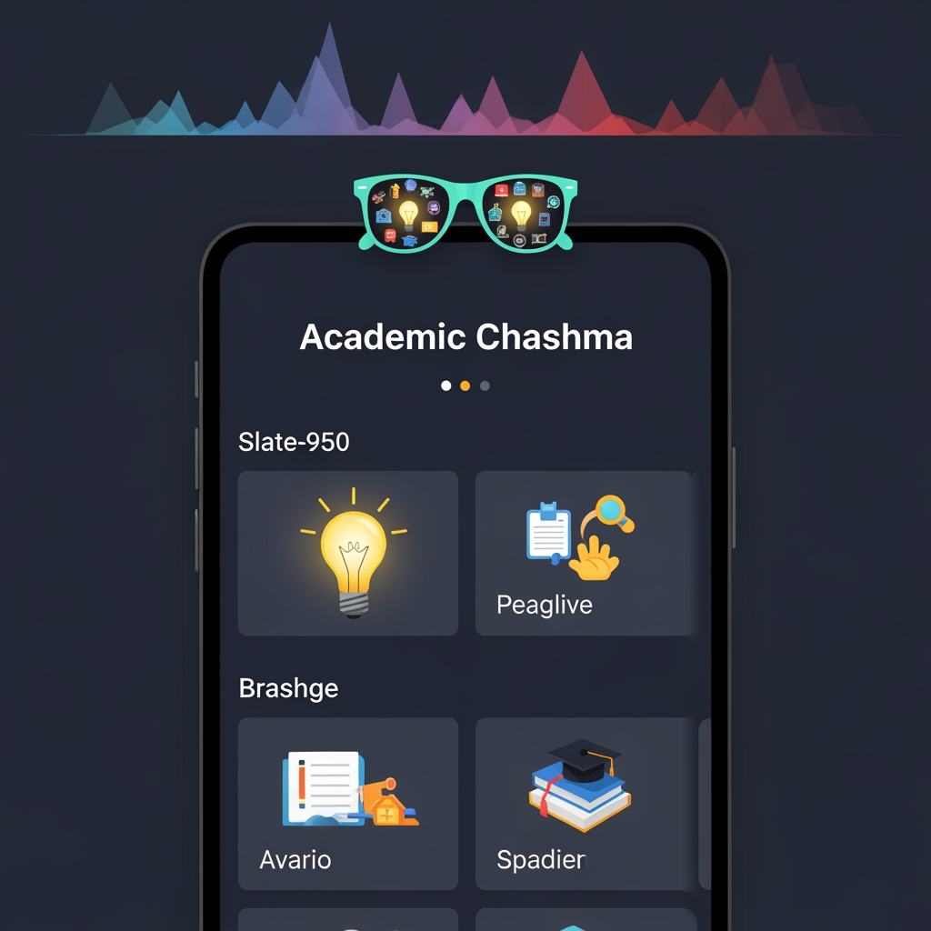 AI Design for 🎨 Visual Identity & Aesthetic Pairings
The "Vibrant Lens Glow" Theme: Set against a deep, eye-safe slate canvas (slate-950), the application features responsive top-ambient gradients that dynamically shift as you wear different glasses.
Academic Chashma Logo: Used the generate_image tool to create a sleek, modern vector logo of geeky glasses reflecting bright lightbulbs and study icons (placed directly in the header).
Typography pairing: Paired the high-contrast display font Space Grotesk for headings with Inter for readable content and JetBrains Mono for status metrics.
👓 Core Features & Interactive Capabilities
Four Dynamic Lenses: Wear different spectacle lenses to focus on specialized fields:
⚡ STEM Specs (Electric Turquoise theme): Science, future AI, space, and code.
🎨 Creative Maverick (Hot Pink theme): Design, gaming, and story-tech.
🌱 Impact Pioneer (Emerald Lime theme): Sustainability, ecology, and wellness.
🔮 Maverick Monocle (Sunburst Amber theme): Indie hacking, creators, and hybrid roles.
Dynamic Career vision Analyzer: A full-stack pipeline powered by the server-side Gemini 3.5 Flash model. Students enter their study level, major, and passions, then trigger an AI vision scan to find tailored, funky career titles (e.g., VR Space Architect, Eco-Coder).
Bento-Grid Path cards: Displays discovered career paths with detailed "Chashma Vision" briefs, surprise "Cool Factors," salary/autonomy badges, and interactive task checklists.
Persistent Opportunity Drawer: An integrated local database using browser state and localStorage so students can save their favorite pathways and monitor their exploration progress.
Copyable Logo Prompts Companion: A dedicated tab containing highly customized generative text prompts (Vibrant Neon Retro, Minimalist Glass, 3D Claymorphic, Cyberpunk HUD) ready to be copied into image generators to create alternative logo assets.