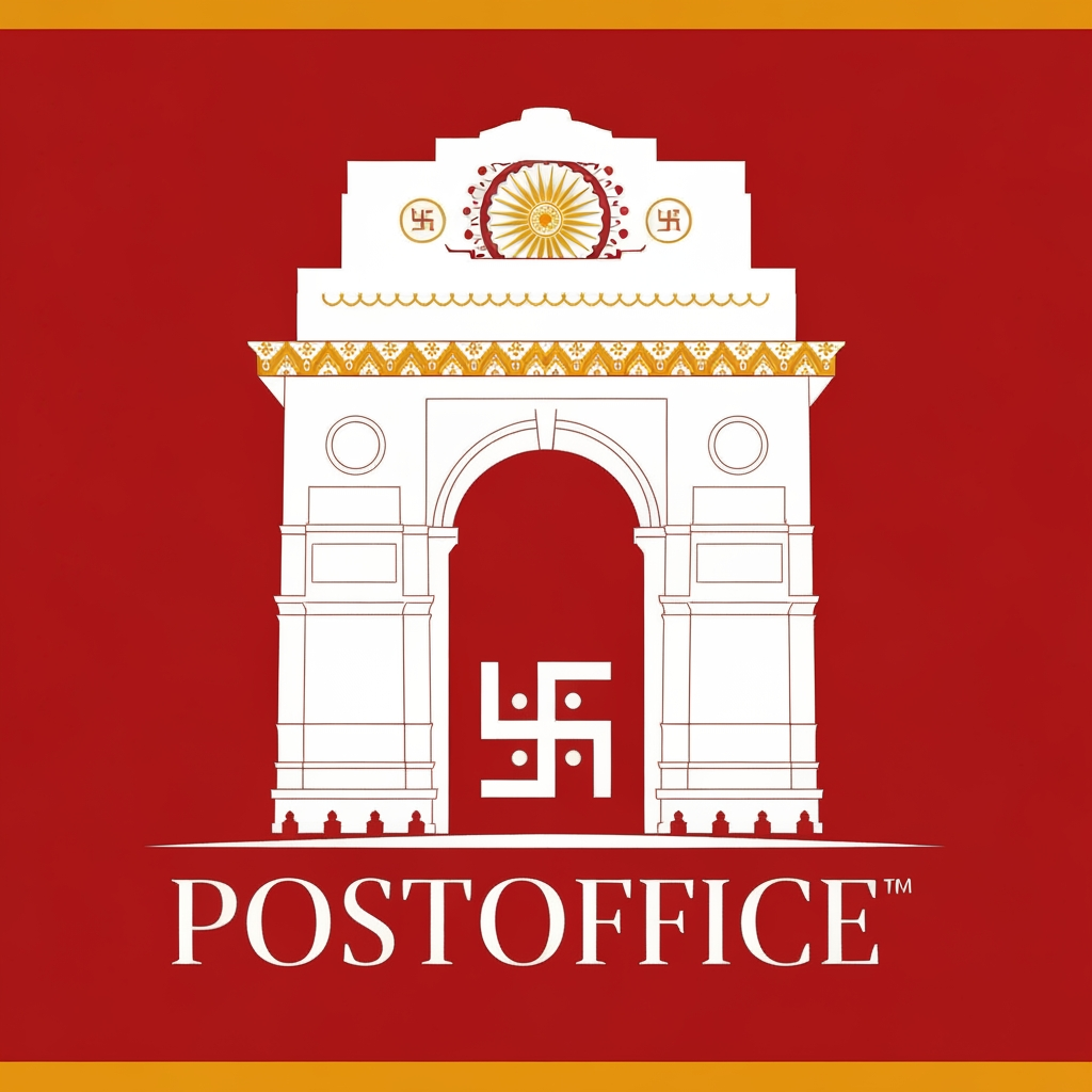 AI Design for To create a new logo for Indian post office including india gate