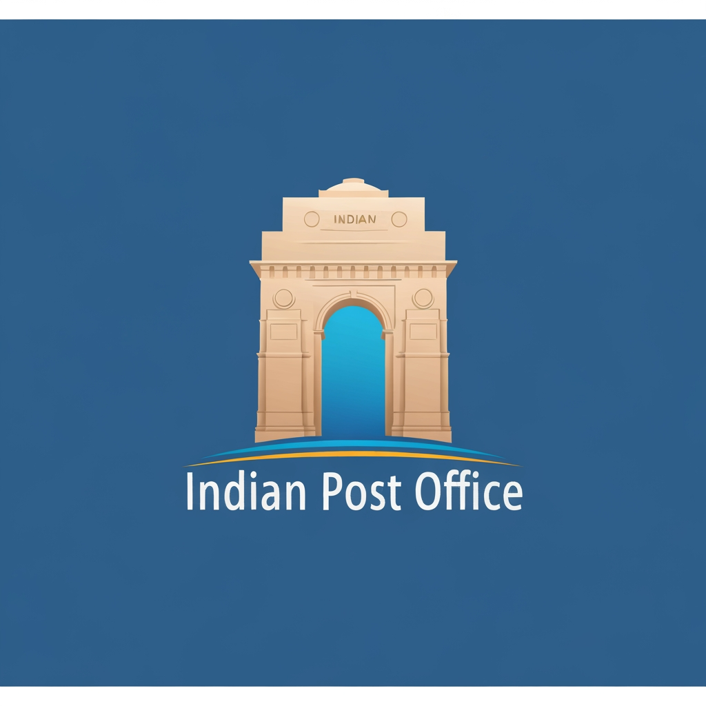 AI Design for To create a new logo for Indian post office including india gate