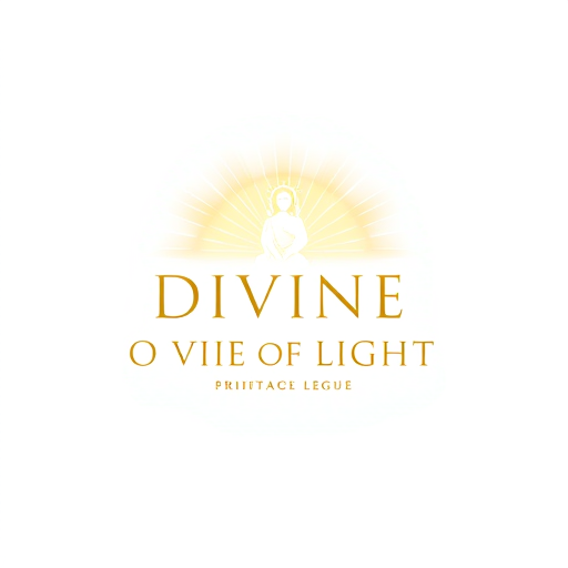 AI Design for "Design a spiritual and elegant logo for a devotional identity mark named 'DIVINE OF LIGHT'. The logo should convey a sense of peace, divinity, and enlightenment. Incorporate glowing or radiant elements such as beams of light, halos, or an ethereal aura to symbolize the 'light' aspect. Use soft, harmonious colors like gold, white, and pastel tones to evoke sacredness and purity. The typography for 'DIVINE OF LIGHT' should be refined, graceful, and easy to read—preferably in a serif or script style. The overall design should feel balanced, timeless, and inspiring, with a subtle touch of spirituality. The logo must look appealing on both digital and print mediums."