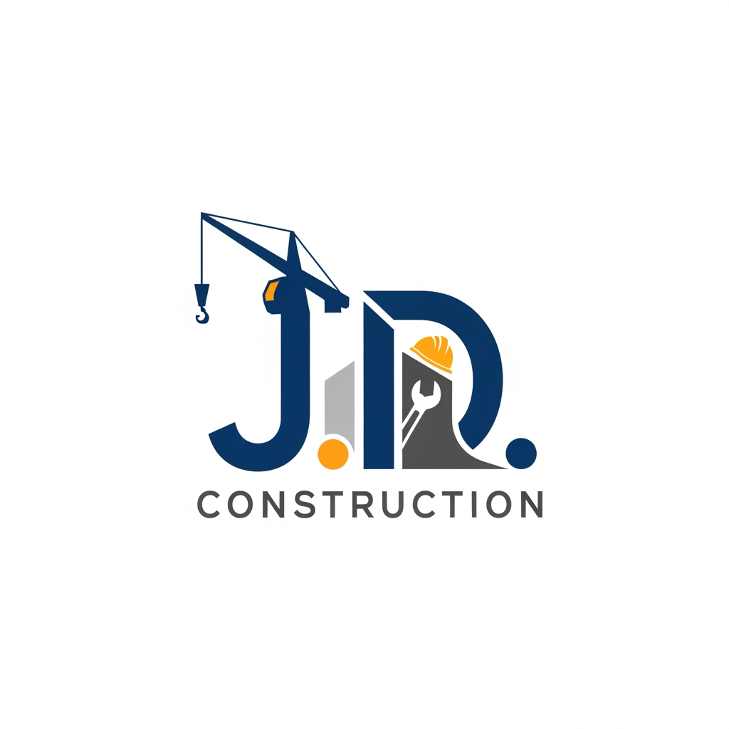 AI Design for j d construction logo create unique way