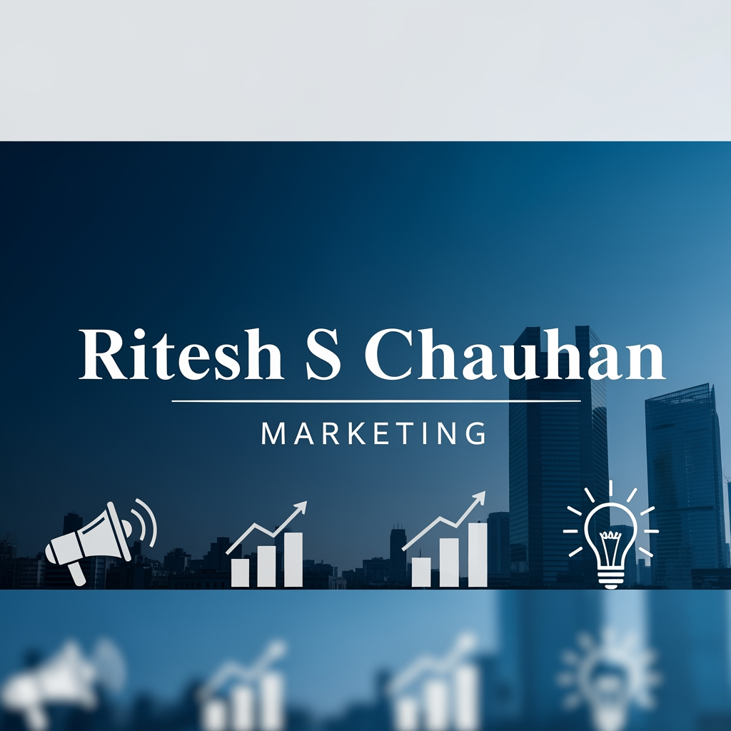 AI Design for make a linkedin cover page use marketing and use NAME Ritesh S Chauhan make attractive cover page