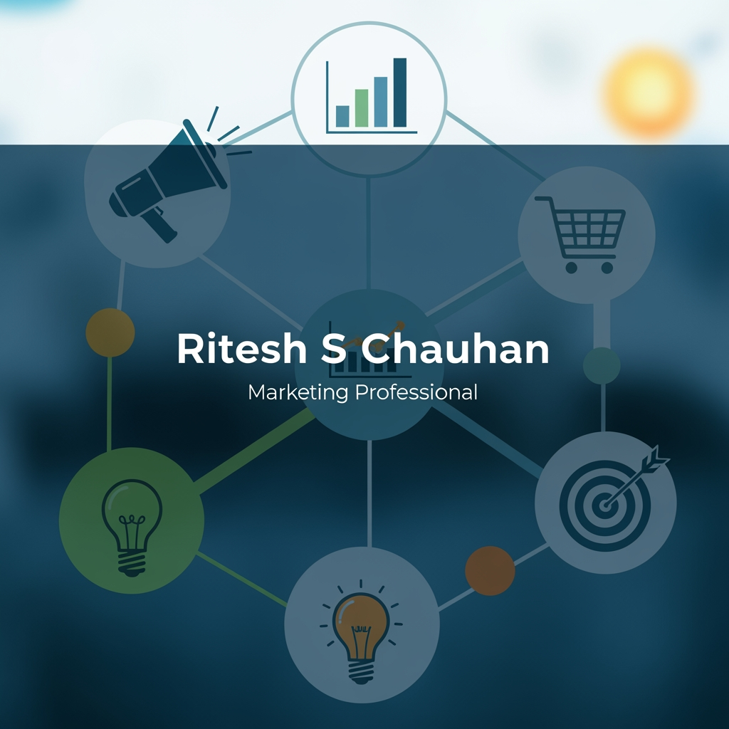 AI Design for make a linkedin cover page use marketing and use NAME Ritesh S Chauhan make attractive cover page