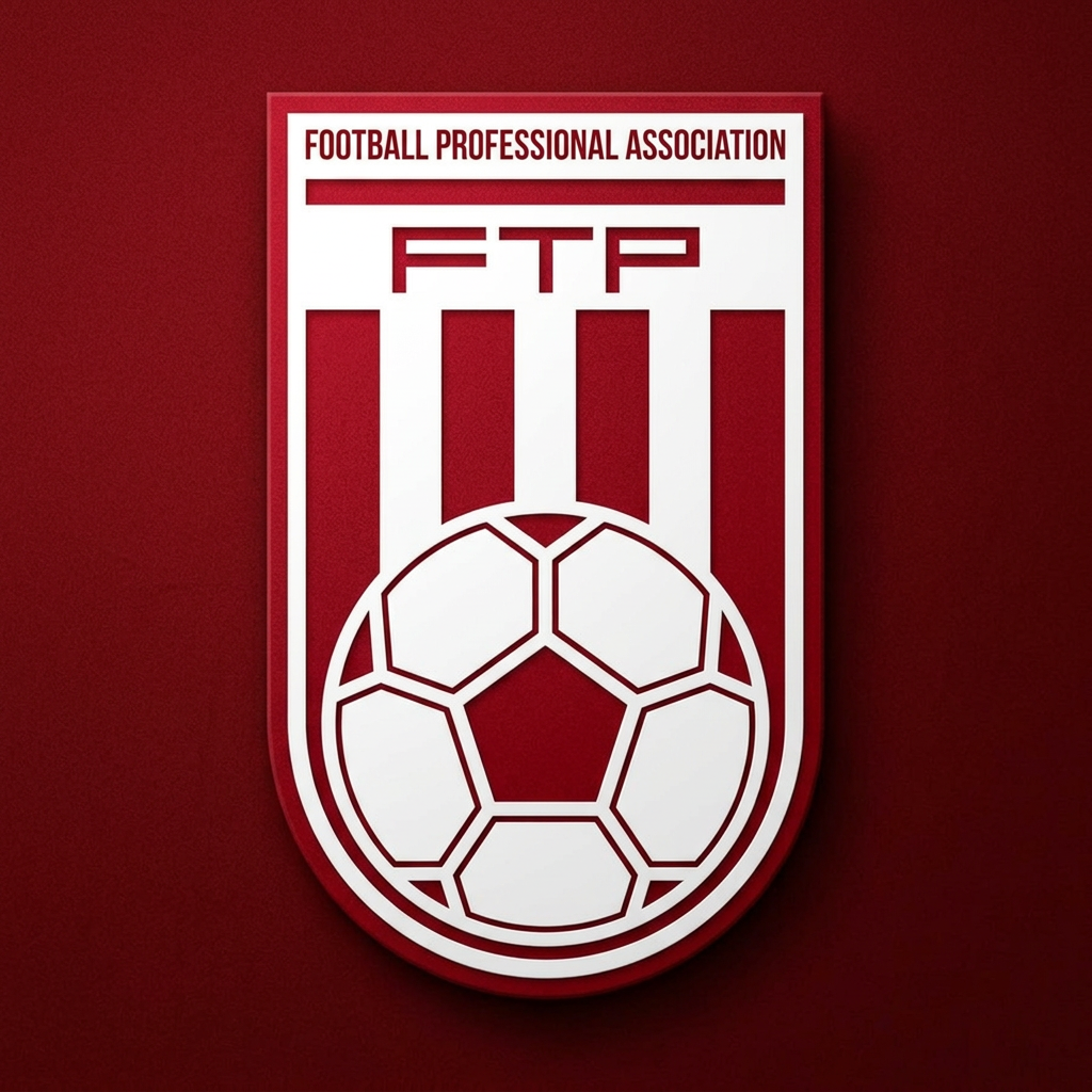 AI Design for make me a logo similiar to this but not in blue,u do it in red change sum things,and remove federation of tps professionals,and put football professional association
