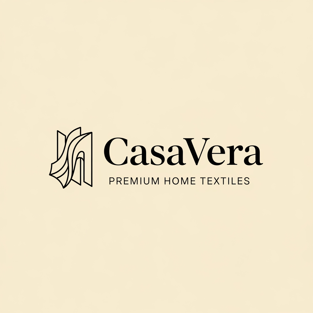 AI Design for Act as the Creative Director of Pentagram, Collins, or Landor, designing a premium brand identity for a long-term client.
Design ONE iconic combination logo for a premium home furnishing and interior textile brand named "CasaVera."
Brand Position:
CasaVera specializes in premium curtains, upholstery fabrics, sofa fabrics, and interior textiles for both retail and wholesale customers. The brand should feel established, sophisticated, warm, and timeless.
Creative Goal:
Create one distinctive logo where the symbol and typography are designed as a single visual identity, not as two separate elements.
The symbol should be positioned to the left of the CasaVera wordmark and should feel naturally connected through similar proportions, geometry, and visual rhythm.
The symbol must be abstract and memorable, inspired by the graceful movement of folded fabric, architectural forms, and interior spaces. It should communicate craftsmanship, warmth, elegance, and premium quality without literally depicting a house, curtain, sofa, roof, furniture, window, leaf, flower, or fabric roll.
The icon should be simple enough to be embroidered on fabric labels, embossed on packaging, engraved on signage, and used as a standalone brand mark.
Typography:
Use a bespoke high-contrast serif wordmark with refined European proportions. The typography should feel custom drawn rather than based on an existing font. Introduce subtle optical refinements and elegant spacing so the symbol and typography feel like they belong to the same design family.
Below the wordmark, place the tagline:
PREMIUM HOME TEXTILES
using a refined uppercase serif with generous letter spacing.
Visual Style:
Modern European
Quiet Luxury
Architectural
Minimal
Timeless
Premium
Elegant
Balanced
Crafted
Color:
Black logo on a warm ivory background (#F5F2EC).
Presentation:
Present only ONE finished logo centered on the artboard with generous white space, like the final approved concept from a premium international branding agency.
Avoid:
Generic AI logos
Clipart
Stock icons
Literal home symbols
Monograms
Decorative flourishes
Gradients
Gold effects
Shadows
Textures
3D rendering
Mockups
The final result should look like a logo that is immediately ready for client approval and capable of becoming the long-term identity of an international premium home textile brand.