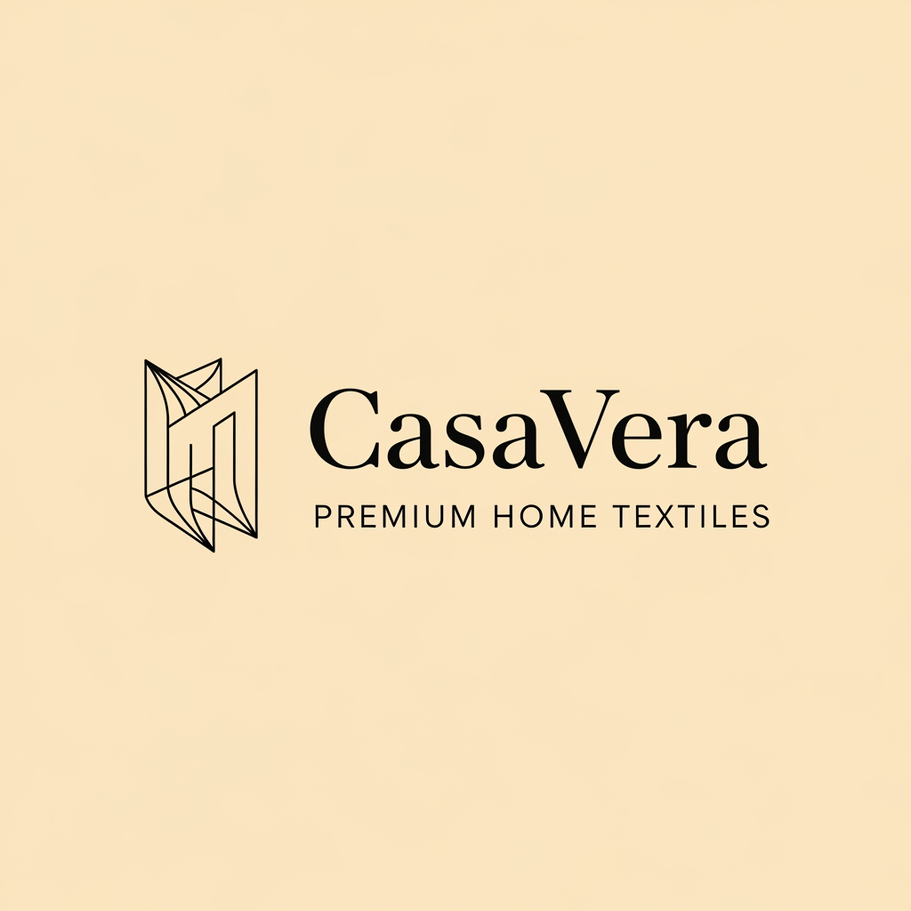 AI Design for Act as the Creative Director of Pentagram, Collins, or Landor, designing a premium brand identity for a long-term client.
Design ONE iconic combination logo for a premium home furnishing and interior textile brand named "CasaVera."
Brand Position:
CasaVera specializes in premium curtains, upholstery fabrics, sofa fabrics, and interior textiles for both retail and wholesale customers. The brand should feel established, sophisticated, warm, and timeless.
Creative Goal:
Create one distinctive logo where the symbol and typography are designed as a single visual identity, not as two separate elements.
The symbol should be positioned to the left of the CasaVera wordmark and should feel naturally connected through similar proportions, geometry, and visual rhythm.
The symbol must be abstract and memorable, inspired by the graceful movement of folded fabric, architectural forms, and interior spaces. It should communicate craftsmanship, warmth, elegance, and premium quality without literally depicting a house, curtain, sofa, roof, furniture, window, leaf, flower, or fabric roll.
The icon should be simple enough to be embroidered on fabric labels, embossed on packaging, engraved on signage, and used as a standalone brand mark.
Typography:
Use a bespoke high-contrast serif wordmark with refined European proportions. The typography should feel custom drawn rather than based on an existing font. Introduce subtle optical refinements and elegant spacing so the symbol and typography feel like they belong to the same design family.
Below the wordmark, place the tagline:
PREMIUM HOME TEXTILES
using a refined uppercase serif with generous letter spacing.
Visual Style:
Modern European
Quiet Luxury
Architectural
Minimal
Timeless
Premium
Elegant
Balanced
Crafted
Color:
Black logo on a warm ivory background (#F5F2EC).
Presentation:
Present only ONE finished logo centered on the artboard with generous white space, like the final approved concept from a premium international branding agency.
Avoid:
Generic AI logos
Clipart
Stock icons
Literal home symbols
Monograms
Decorative flourishes
Gradients
Gold effects
Shadows
Textures
3D rendering
Mockups
The final result should look like a logo that is immediately ready for client approval and capable of becoming the long-term identity of an international premium home textile brand.