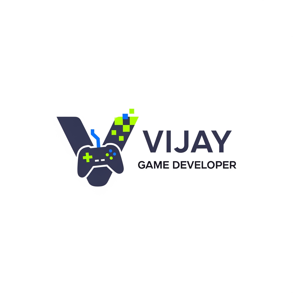 AI Design for make logo for vijay game developer make professional logo