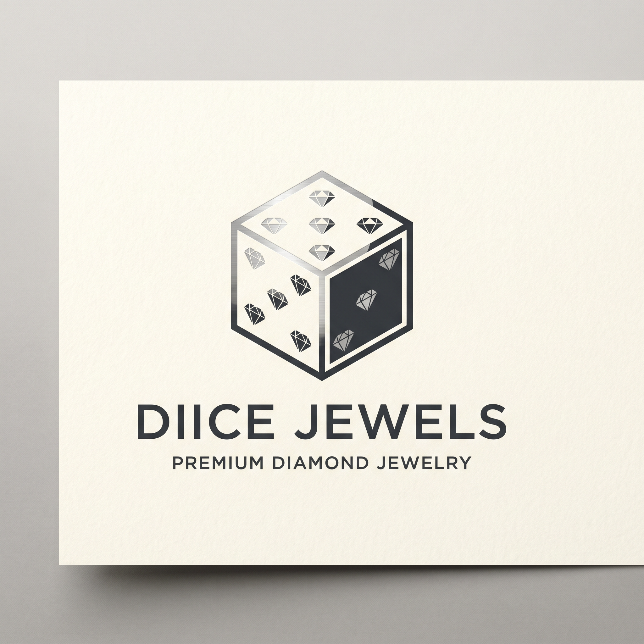 AI Design for create a minimilastic premium logo inspired from dice for a diamond jewelery brand called diice jewels